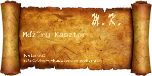 Móry Kasztor névjegykártya